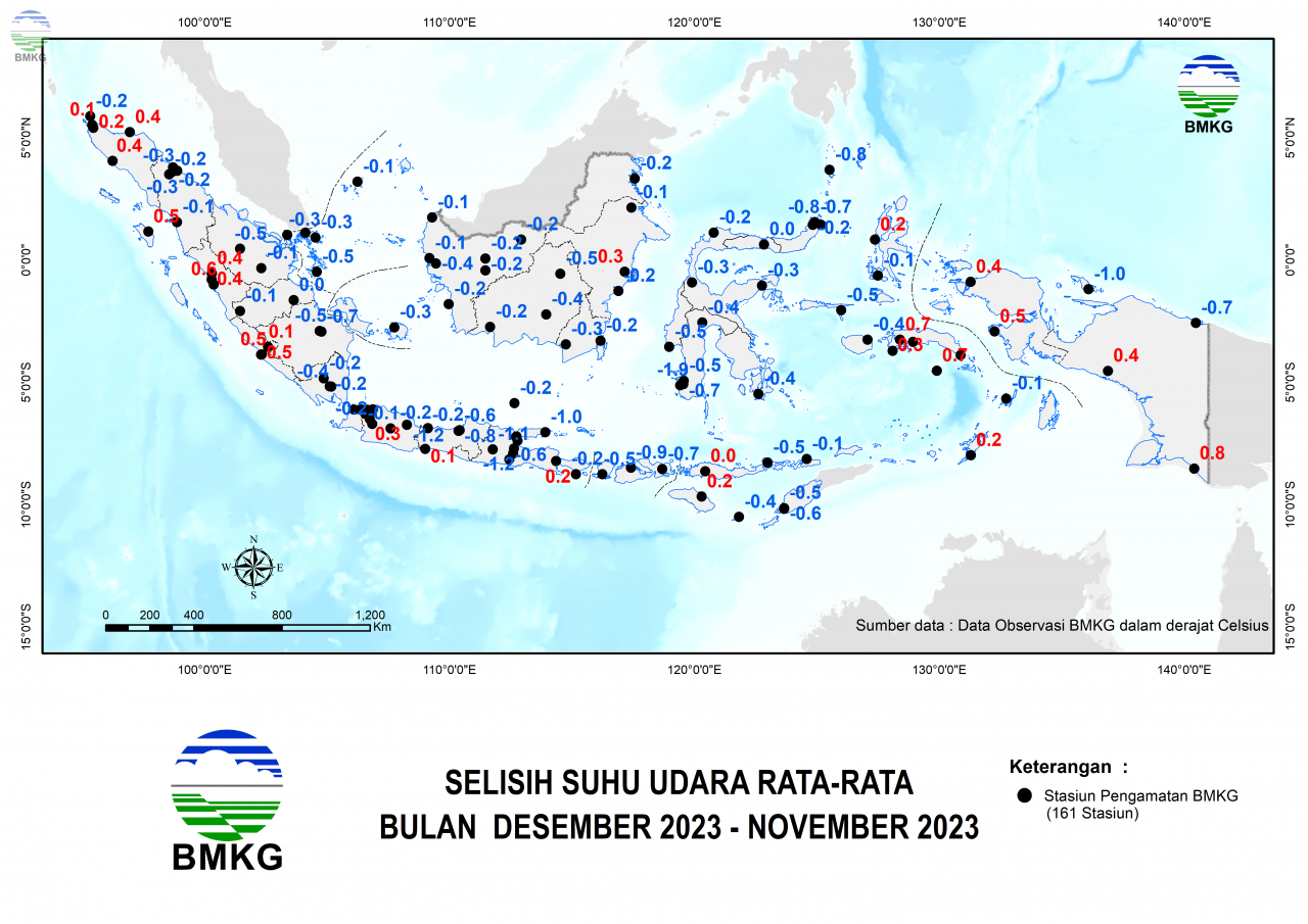 Anomali Suhu Udara Bulan Desember 2023 | BMKG