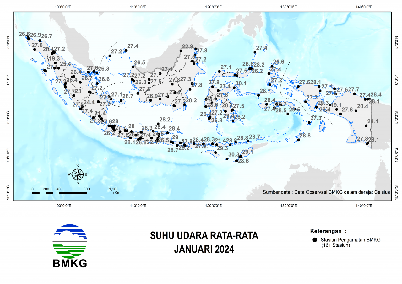 Anomali Suhu Udara Bulan Januari 2024 | BMKG